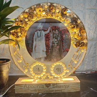 Round LED Resin Frame for Mala Preservation – 12 Inch