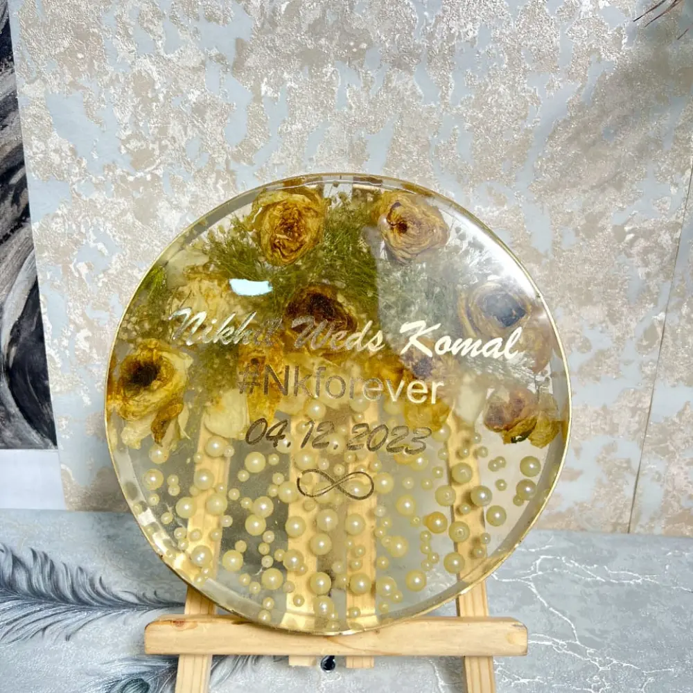 Wedding Garland Preservation with Personalized Wedding Details (10 Inch)