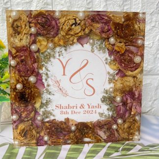 Wedding Card & Varmala Preservation in Resin ( 8-Inch)
