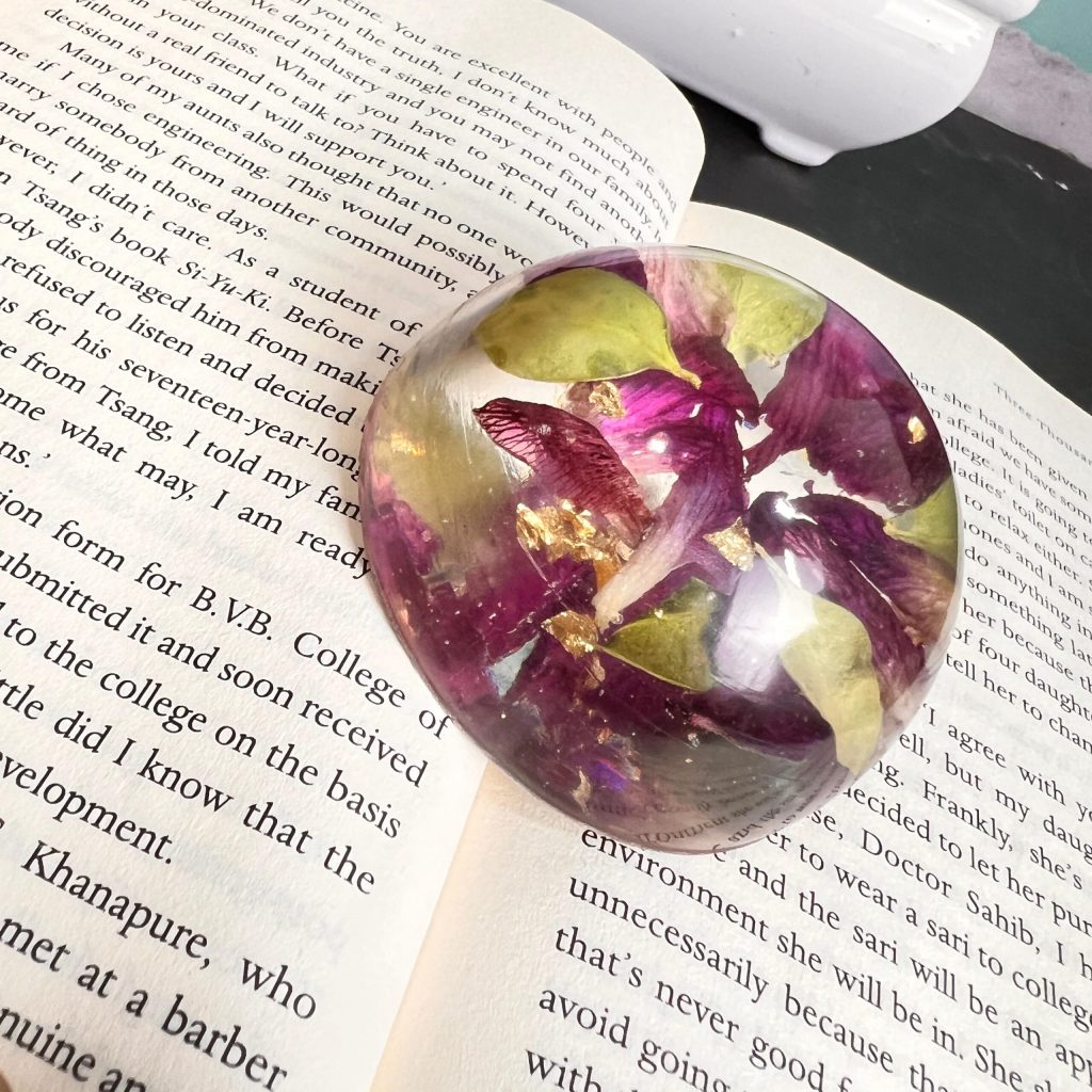 Flower Preservation Resin Paperweight