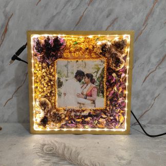 Wedding Varmala Preservation | Flower Preserved in (10- Inch) Teakwood Frame